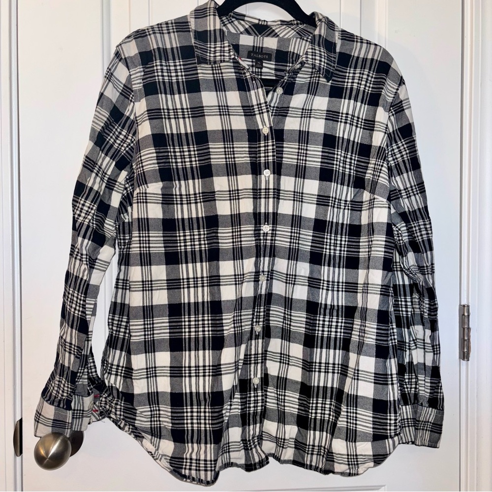 Talbots Monochrome Plaid Shirt